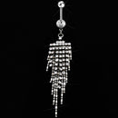 4pcs Rhinestone Belly Button Ring Dangle Navel Body Jewelry Piercing Tassel