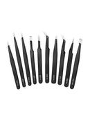 10pcs Precision Tweezers Set for Watch Phone Electronic Repair Eyebrow Plucking