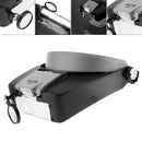 Magnifying Glass Lens LED Light Lamp Visor Head Loupe Jeweler Headband Magnifier