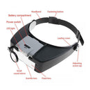 Magnifying Glass Lens LED Light Lamp Visor Head Loupe Jeweler Headband Magnifier
