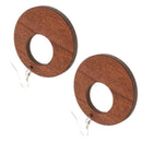 Women Fashion Hook Earring Wooden Round Drop Dangle Earrings Jewelry