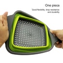 5 Sets Square Foldable Drain Basket Set Kitchen Silicone Fruit Vegetables Retractable Filter, Specification: Small + Large(Orange)