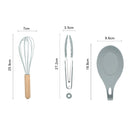 13 in 1 Silicone Wood Handle Heat-resistant Cooking Cutlery Sets Kitchen Tools with Large Container