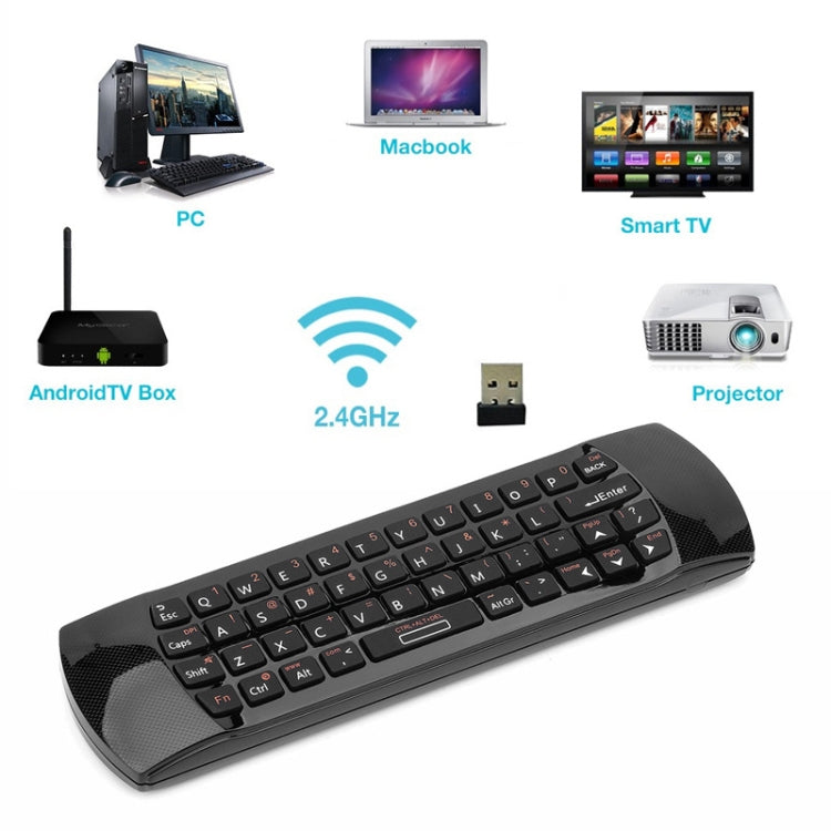X6 Air Mouse 2.4GHz Wireless Keyboard 3D Gyroscope Sense Remote Controller for PC, Android TV Box / Smart TV, Game Devices (Black)