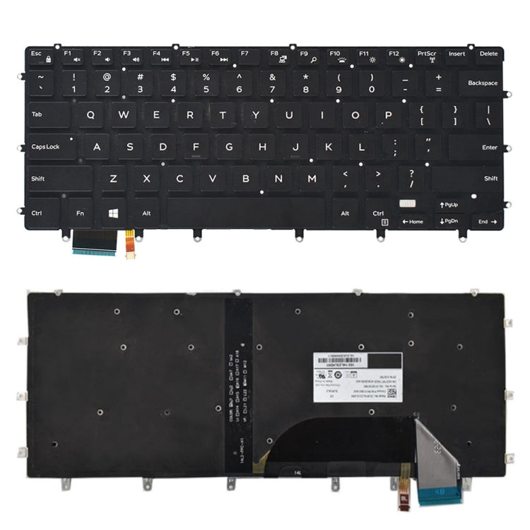 US Keyboard with Backlight for Dell xps 15 9550 9560 (Black)