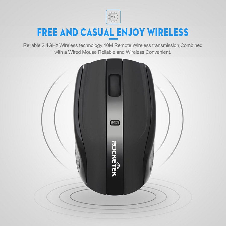 Rocketek W03 2.4GHz Wireless 1600DPI Optical Mouse
