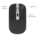 HXSJ M30 Rechargeable Wireless Mouse Metal Wheel Mute 2.4G Office Mouse 500 mAh Built-in Battery(Grey)