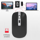 HXSJ M30 Rechargeable Wireless Mouse Metal Wheel Mute 2.4G Office Mouse 500 mAh Built-in Battery(Grey)