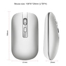 HXSJ M30 Rechargeable Wireless Mouse Metal Wheel Mute 2.4G Office Mouse 500 mAh Built-in Battery(Silver)