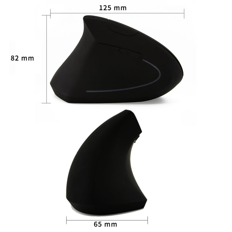 CM0093 Battery Version 2.4GHz Three-button Wireless Optical Mouse Vertical Mouse for Left-hand, Resolution: 1000DPI / 1200DPI / 1600DPI(Black)