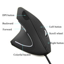 CM0093 Battery Version 2.4GHz Three-button Wireless Optical Mouse Vertical Mouse for Left-hand, Resolution: 1000DPI / 1200DPI / 1600DPI(Black)