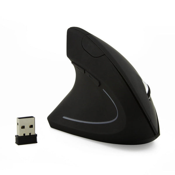 CM0093 Battery Version 2.4GHz Three-button Wireless Optical Mouse Vertical Mouse for Left-hand, Resolution: 1000DPI / 1200DPI / 1600DPI(Black)