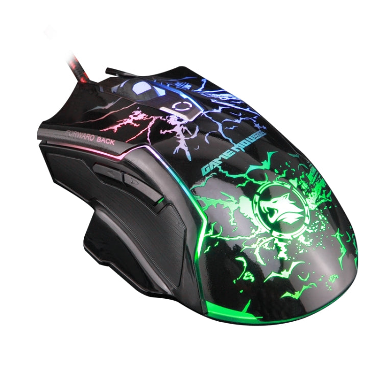 K-RAY M728 Ergonomics Design Game Backlight USB Wired Mouse(Black)