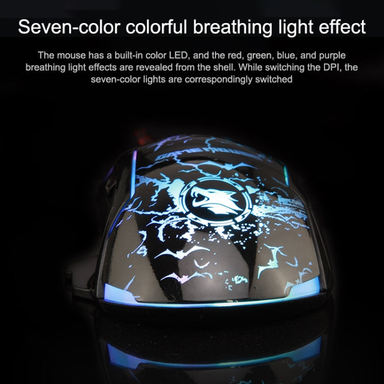 K-RAY M728 Ergonomics Design Game Backlight USB Wired Mouse(Black)