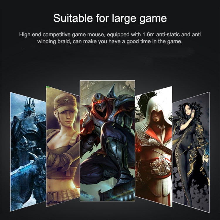 K-RAY M728 Ergonomics Design Game Backlight USB Wired Mouse(Black)