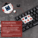 RK61 61 Keys Bluetooth / 2.4G Wireless / USB Wired Three Modes Red Switch Tablet Mobile Gaming Mechanical Keyboard with RGB Backlight, Cable Length: 1.5m (Black)