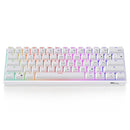 RK61 61 Keys Bluetooth / 2.4G Wireless / USB Wired Three Modes Red Switch Tablet Mobile Gaming Mechanical Keyboard with RGB Backlight, Cable Length: 1.5m (White)