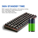 RK61 61 Keys Bluetooth / 2.4G Wireless / USB Wired Three Modes Blue Switch Tablet Mobile Gaming Mechanical Keyboard with RGB Backlight, Cable Length: 1.5m (Black)