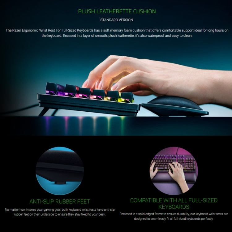 Razer 87 / 104 Keys Keyboard Wrist Rest Wrist Support (Black)