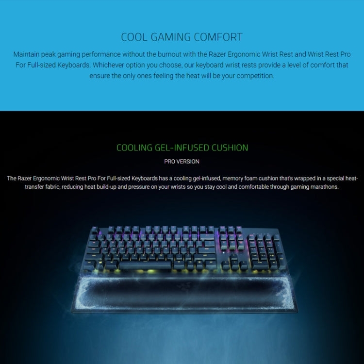 Razer Pro 104 Keys Cooling Gel Keyboard Wrist Rest Wrist Support (Black)