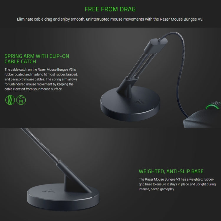 Razer V3 Standard Version Mouse Cable Holder Cable Management HUB (Black)