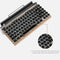 TW1867 Round Retro Punk Keycap Mechanical Wireless Bluetooth Keyboard (Wood)