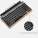 TW1867 Round Retro Punk Keycap Mechanical Wireless Bluetooth Keyboard (Black)