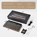 TW1867 Round Retro Punk Keycap Mechanical Wireless Bluetooth Keyboard (Wood)