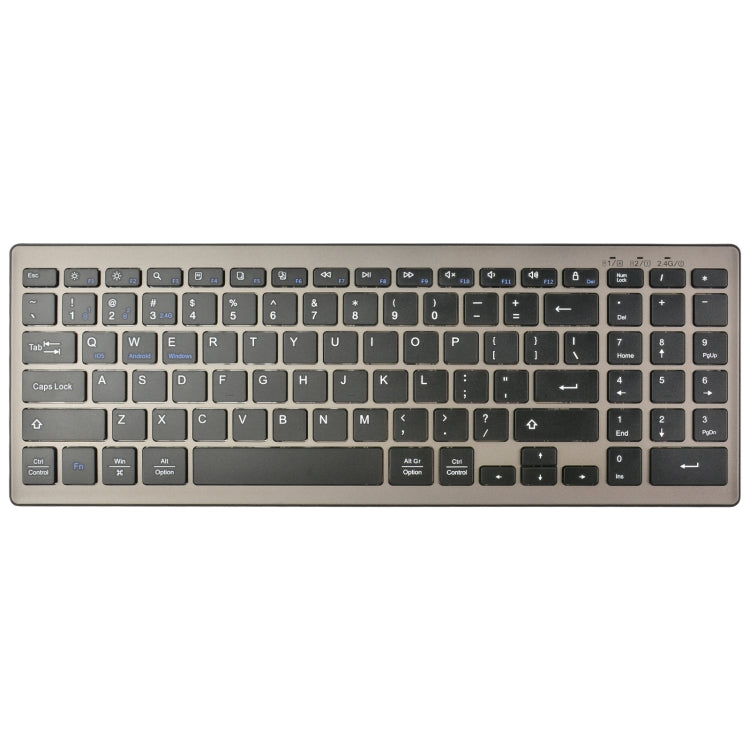 168 2.4Ghz + Bluetooth Dual Mode Wireless Keyboard + Mouse Kit, Compatible with iSO & Android & Windows (Black)