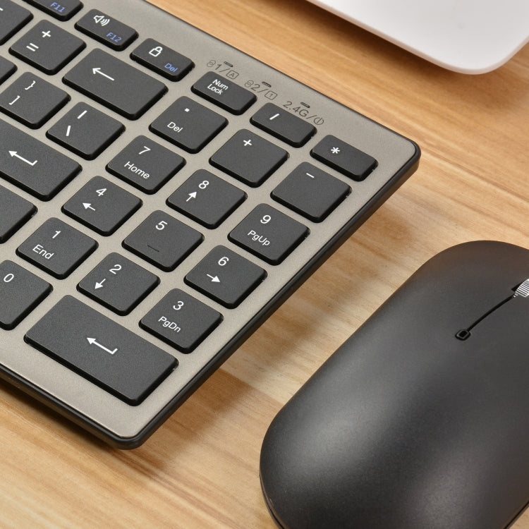 168 2.4Ghz + Bluetooth Dual Mode Wireless Keyboard + Mouse Kit, Compatible with iSO & Android & Windows (Black)