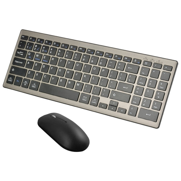 168 2.4Ghz + Bluetooth Dual Mode Wireless Keyboard + Mouse Kit, Compatible with iSO & Android & Windows (Black)