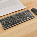 168 2.4Ghz + Bluetooth Dual Mode Wireless Keyboard + Mouse Kit, Compatible with iSO & Android & Windows (Black)