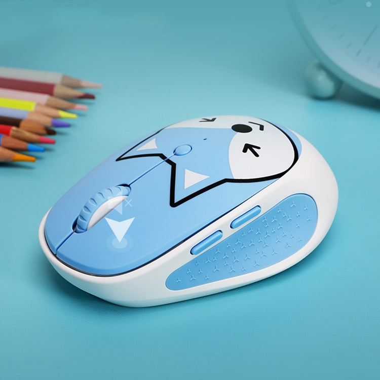 FOETOR E580 Wireless 2.4G Mouse Battery Version(Blue Raccoon)(Blue)