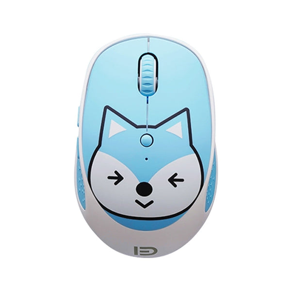 FOETOR E580 Wireless 2.4G Mouse Battery Version(Blue Raccoon)(Blue)