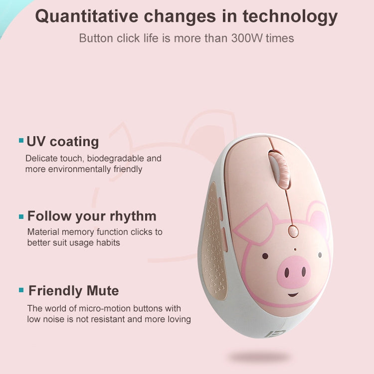 FOETOR E580 Wireless 2.4G Mouse Battery Version(Coffee Bear)