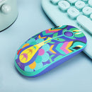 FOETOR i330h Water Transfer Pattern Wireless Mouse(Peacock)