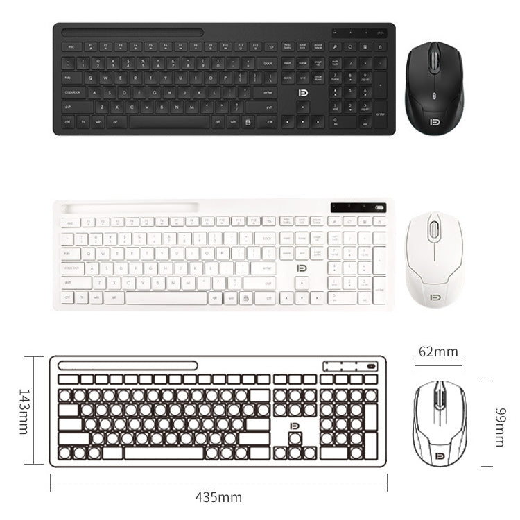 FOETOR iK7800 Wireless Keyboard and Mouse Set (White)