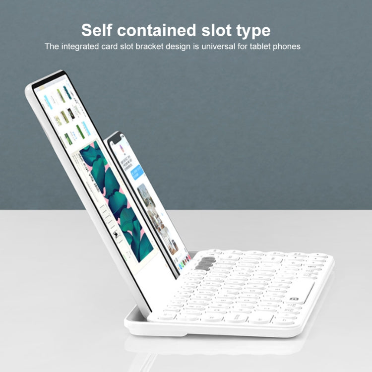 FOETOR K931T Three Modes Wireless Bluetooth Keyboard (Black)