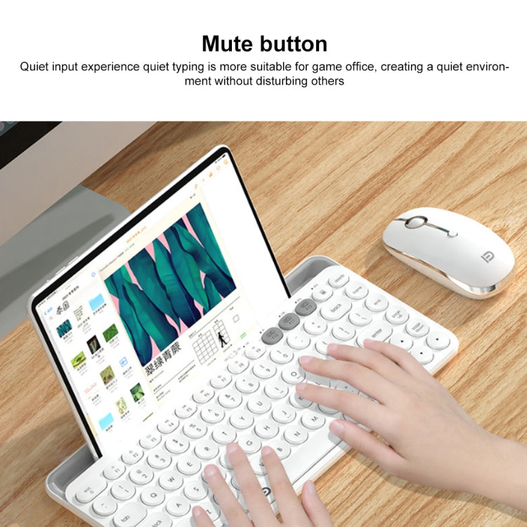 FOETOR K931T Three Modes Wireless Bluetooth Keyboard (Black)