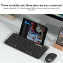 FOETOR K931T Three Modes Wireless Bluetooth Keyboard (Black)