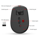 HXSJ M107 4-buttons 1600 DPI 2.4GHz Wireless Rechargeable Mouse (Black)