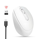 HXSJ M107 4-buttons 1600 DPI 2.4GHz Wireless Rechargeable Mouse (White)