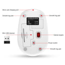 HXSJ M107 4-buttons 1600 DPI 2.4GHz Wireless Rechargeable Mouse (White)