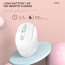 HXSJ M107 4-buttons 1600 DPI 2.4GHz Wireless Rechargeable Mouse (White)