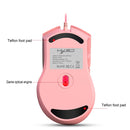 HXSJ X100 7-buttons 3600 DPI Cool Glowing Wired Gaming Mouse, Cable Length: 1.5m (Pink)