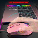 HXSJ X100 7-buttons 3600 DPI Cool Glowing Wired Gaming Mouse, Cable Length: 1.5m (Pink)