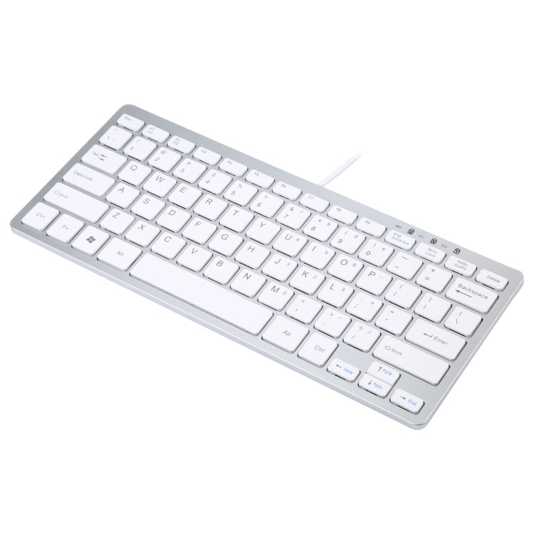 450 78 Keys Ultra-thin USB Wired Keyboard(Silver)