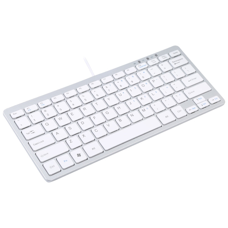 450 78 Keys Ultra-thin USB Wired Keyboard(Silver)
