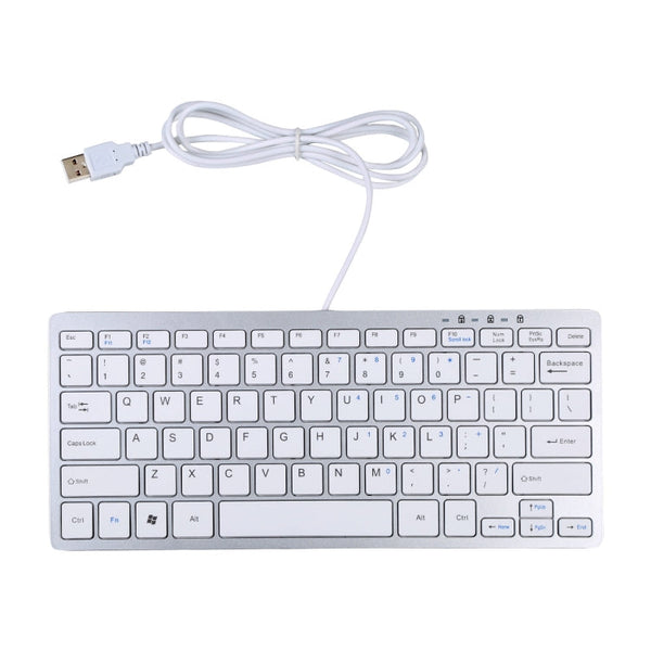 450 78 Keys Ultra-thin USB Wired Keyboard(Silver)