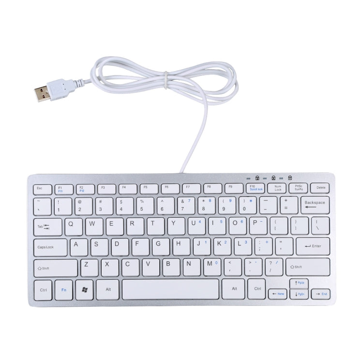 450 78 Keys Ultra-thin USB Wired Keyboard(Silver)